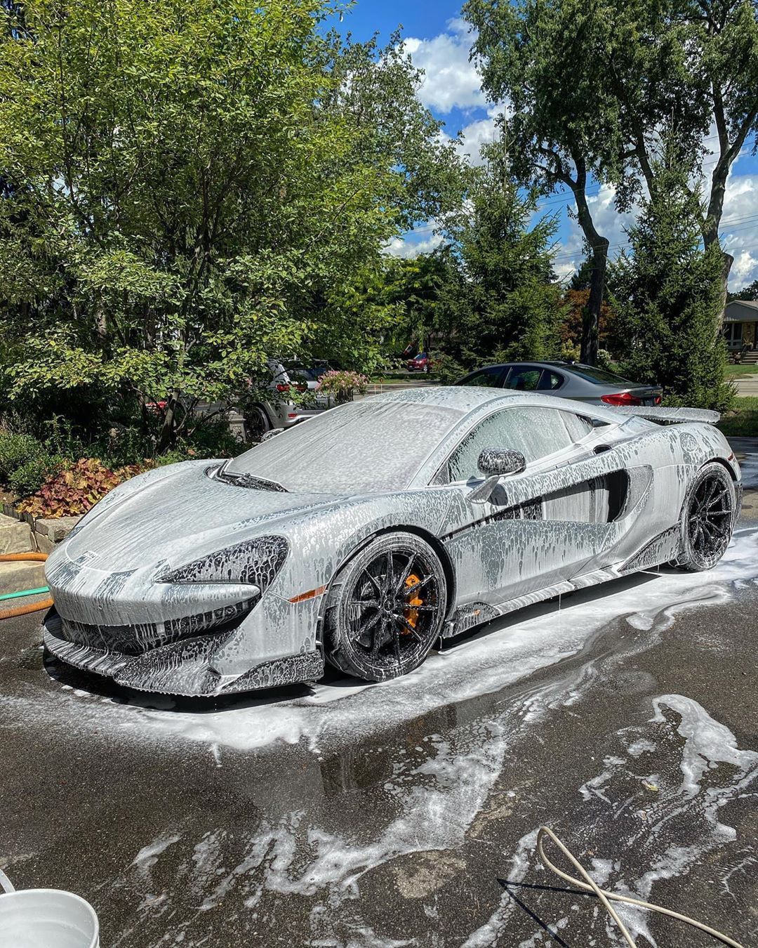 McLaren covered in detailing foam